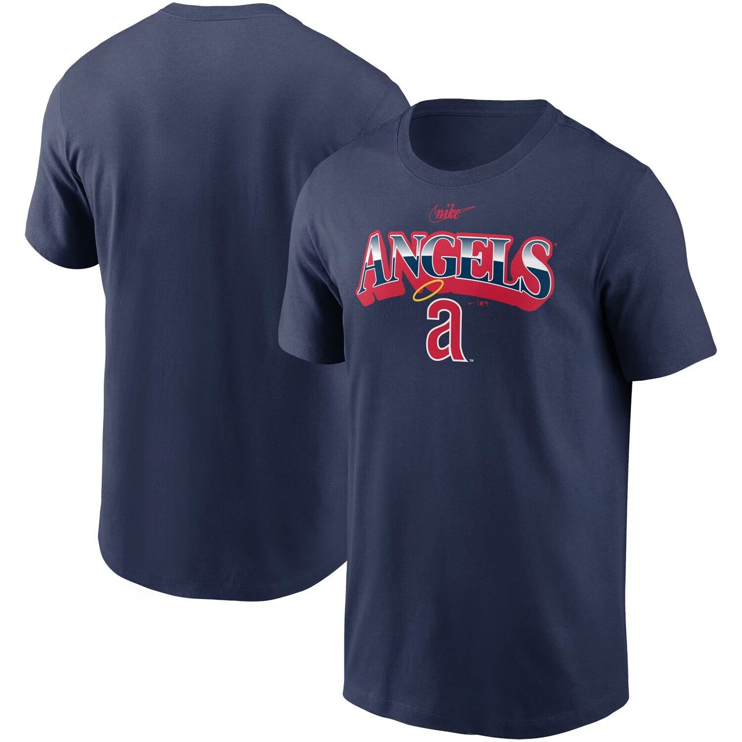 

Мужская темно-синяя футболка Nike Los Angeles Angels Cooperstown Collection Rewind Arch