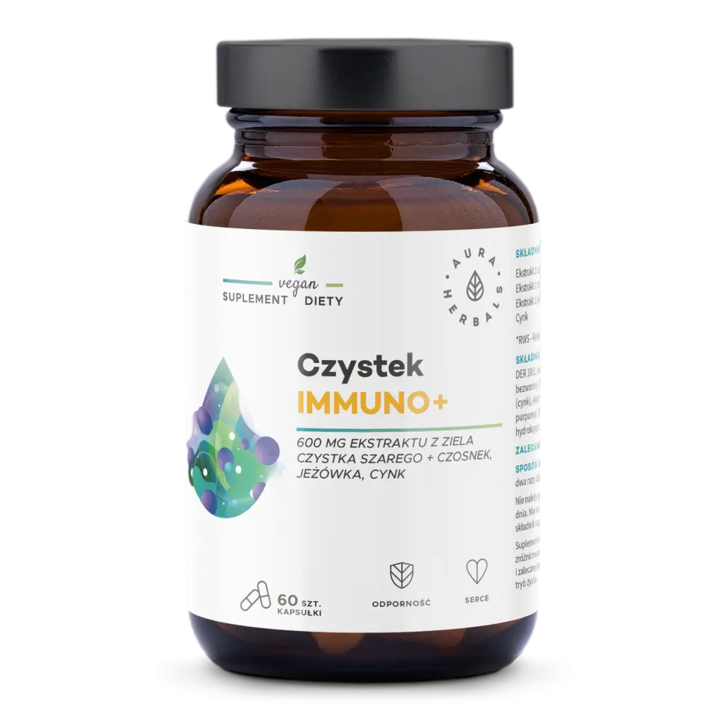

Aura Herbals Czystek Immuno+ препарат, укрепляющий иммунную и дыхательную системы, 60 шт.