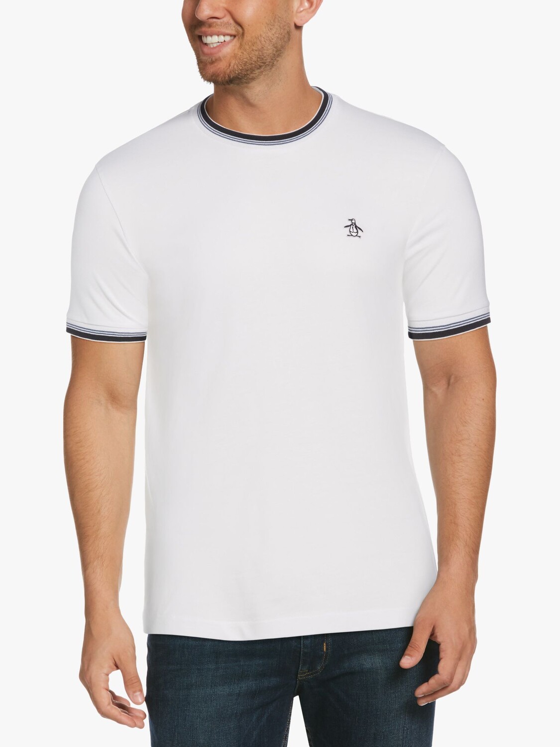 

Футболка Original Penguin Ringer из органического хлопка с круглым вырезом, ярко-белая