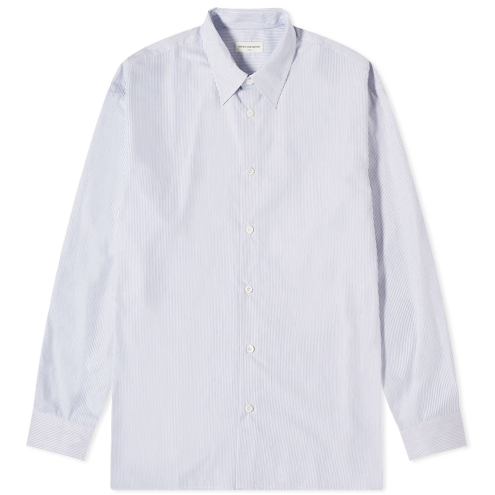 Рубашка Dries Van Noten Croom Stripe Poplin, синий синяя полосатая футболка поло dries van noten