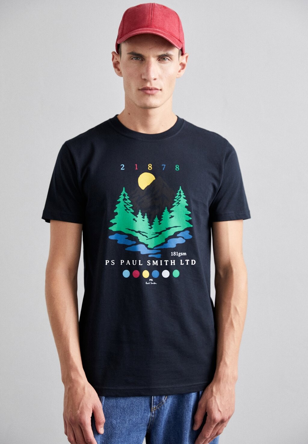 

Футболка с принтом SLIM FIT 21878 PS Paul Smith, темно-синий
