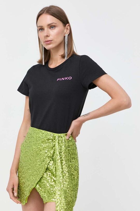 

Хлопковая футболка Pinko, черный