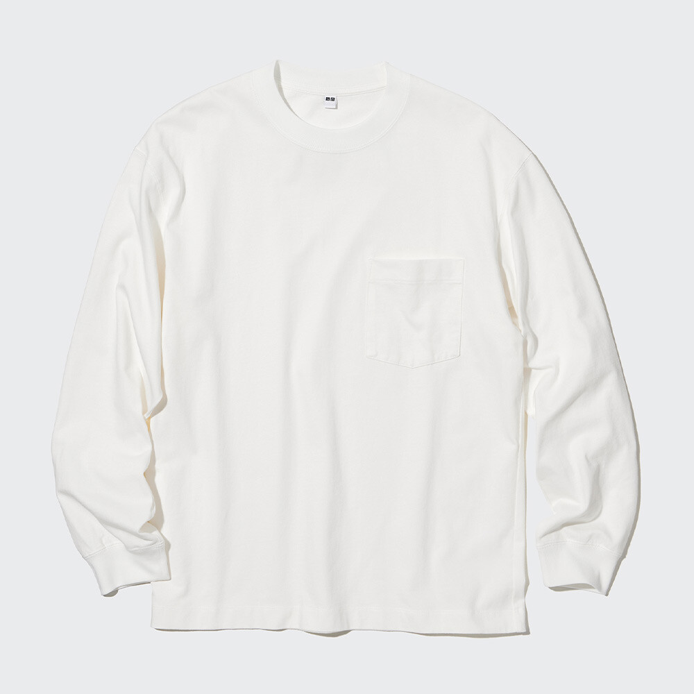

Свитшот Uniqlo унисекс с круглым вырезом, белый