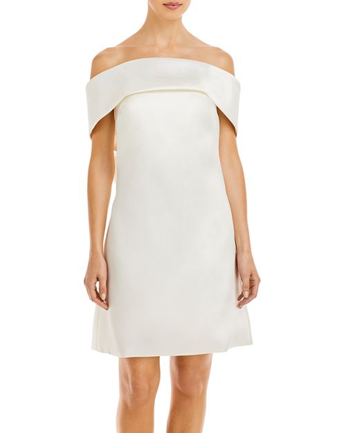 Свободное платье с открытыми плечами Amsale, цвет Ivory/Cream