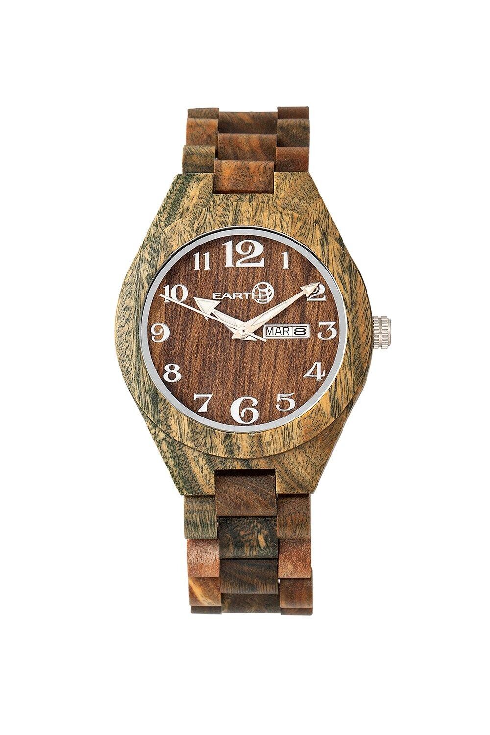 

Часы-браслет из заболони с датой Earth Wood, зеленый