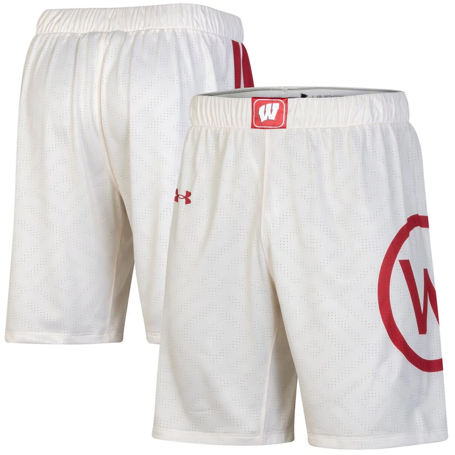 

Мужские баскетбольные шорты Under Armour White Wisconsin Badgers Throwback College Replica