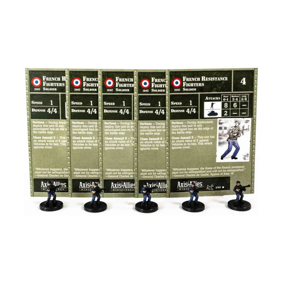 

Бойцы французского Сопротивления (C) x5, Axis & Allies - Collectible Miniatures Game - Reserves Singles