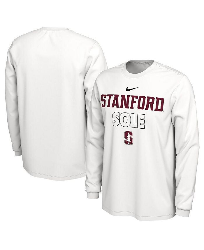 

Мужская и женская белая футболка с длинным рукавом Stanford Cardinal 2023 On Court Bench Nike, белый