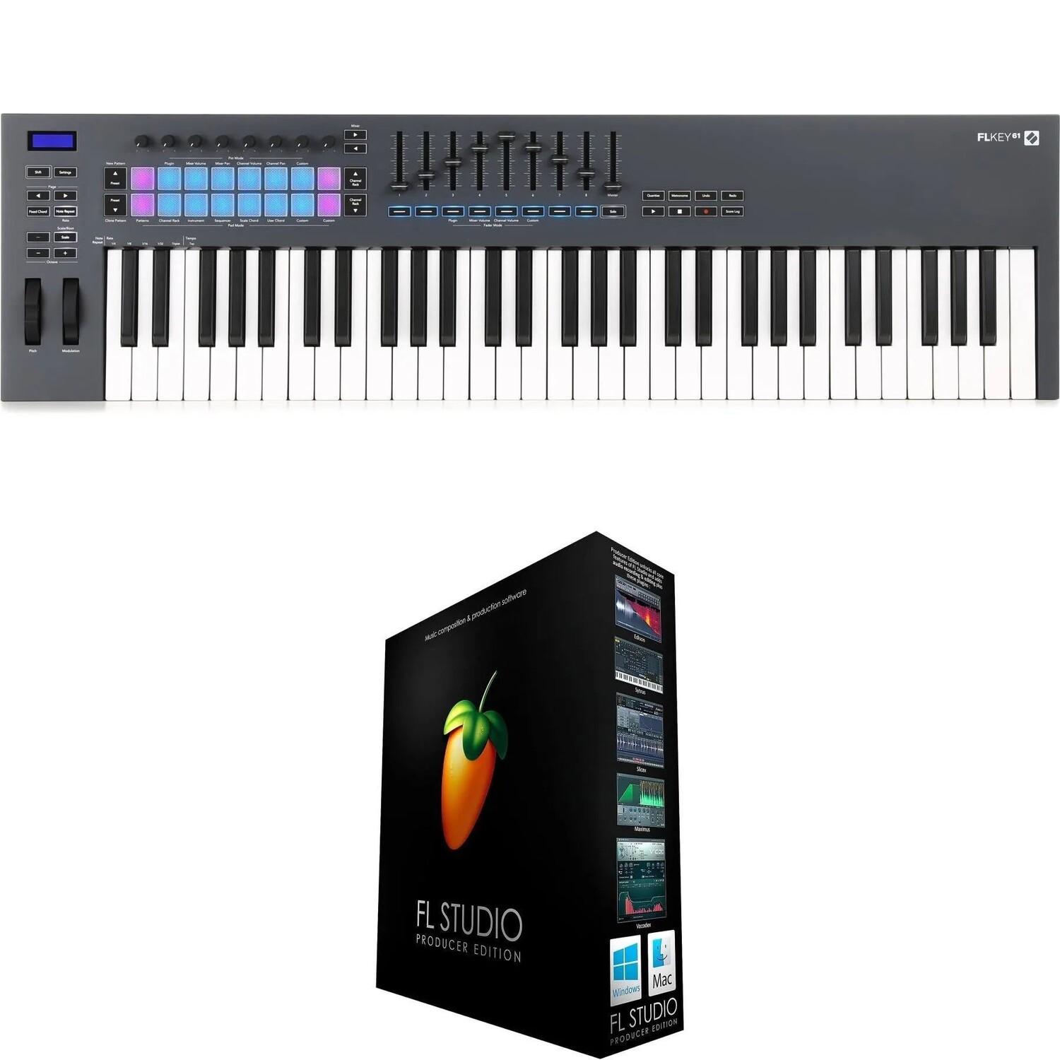 

Контроллер клавиатуры Novation FLkey 61 и FL Studio Producer Edition