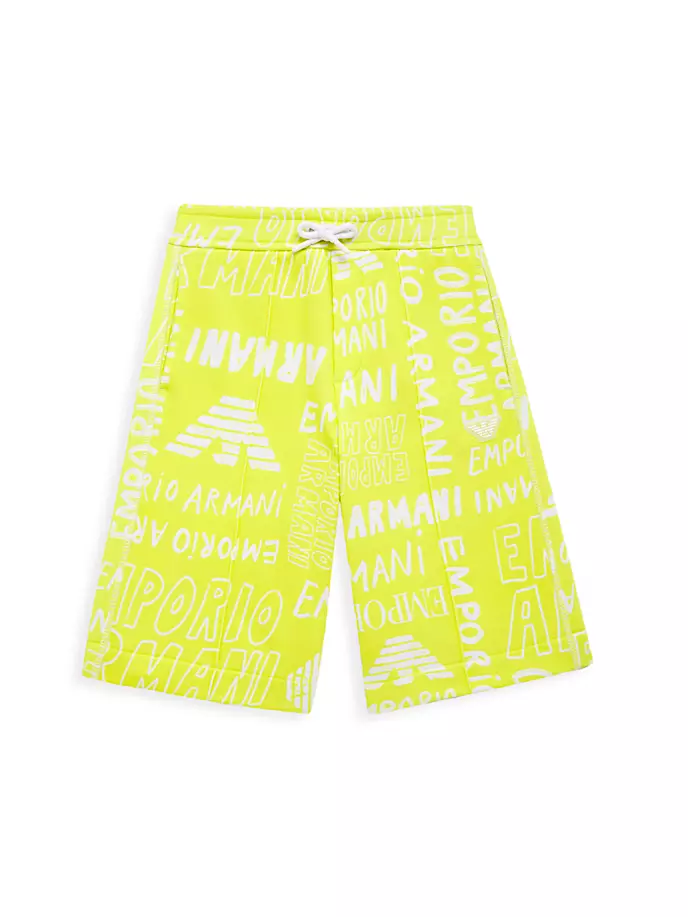 

Спортивные шорты с логотипом Little Boy's & Boy's Emporio Armani, лайм