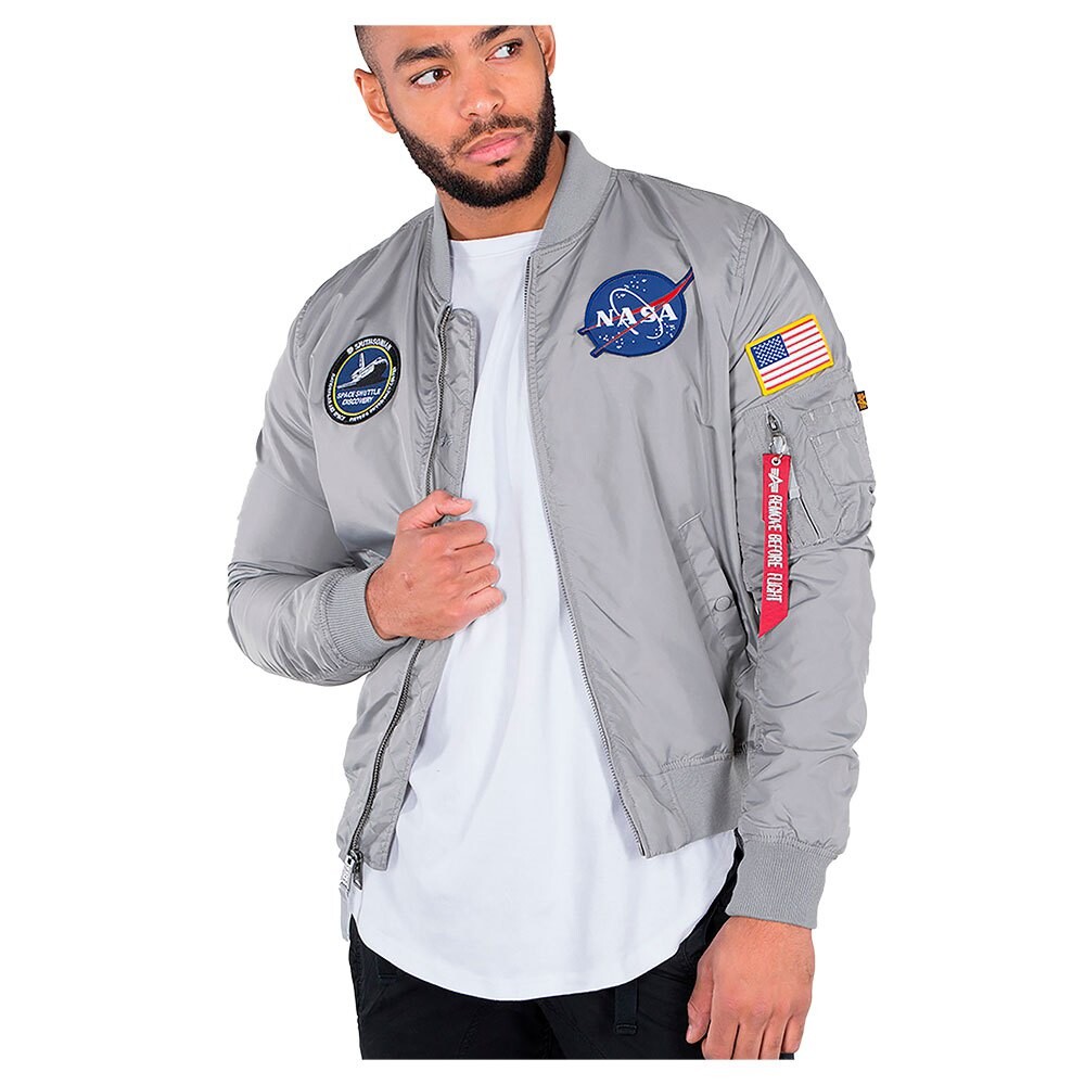 

Куртка Alpha Industries MA-1 TT NASA Reversible II, серебряный, Серый