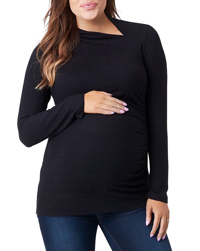

Claire Асимметричный свитер с рюшами Nom Maternity, черный