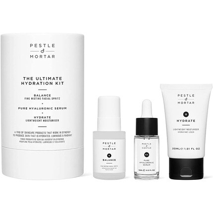 

Пестик и ступка Ultimate Hydration Kit Сыворотка для лица с гиалуроновой кислотой Легкий антивозрастной увлажняющий крем для лица Увлажняющий спрей для лица Pestle & Mortar