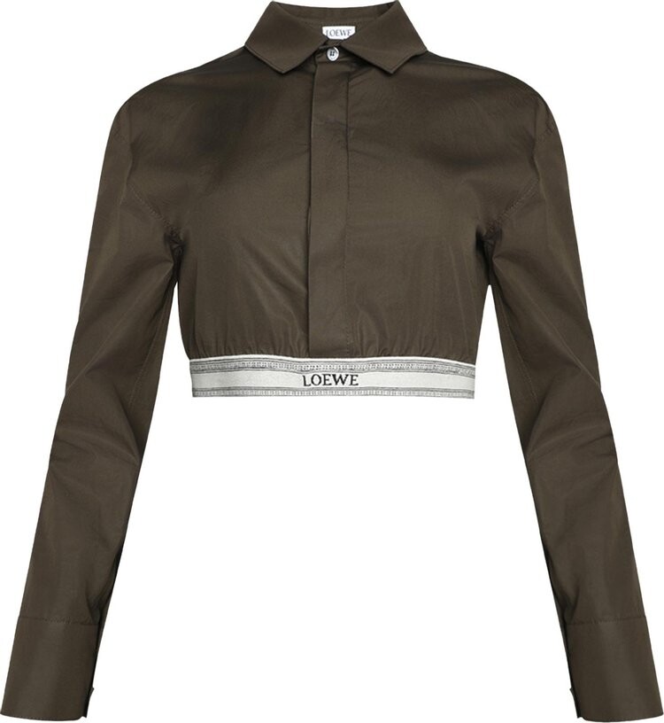 

Рубашка Loewe Cropped 'Dark Olive Green', зеленый