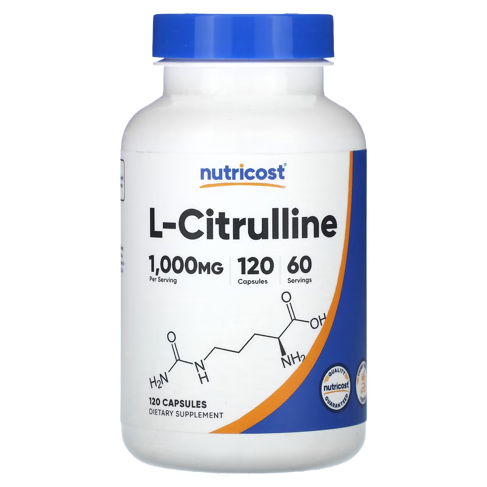 Nutricost L-цитруллин 1000 мг 120 капсул (500 мг на капсулу) nutricost кверцетин 1000 мг 120 капсул 500 мг на капсулу