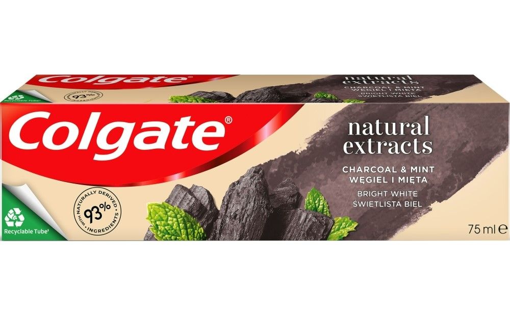 Colgate Natural Extracts Charcoal + White Зубная паста, 75 ml colgate toothpaste natural extracts lemon oil 75 ml
