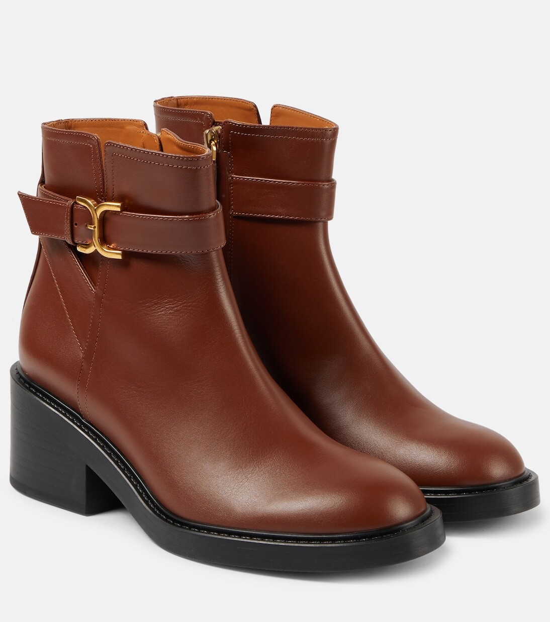 

Кожаные ботильоны marcie Chloé, коричневый