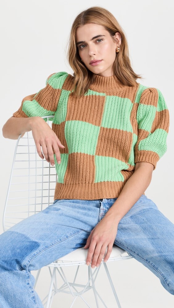 

Свитер English Factory Check Pattern, коричневый