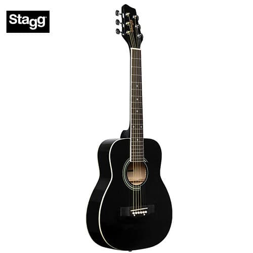 цена Акустическая гитара Stagg SA20D 1/2 Bk Dreadnought 1/2 Size Basswood Top Nato Neck 6-String Acoustic Guitar