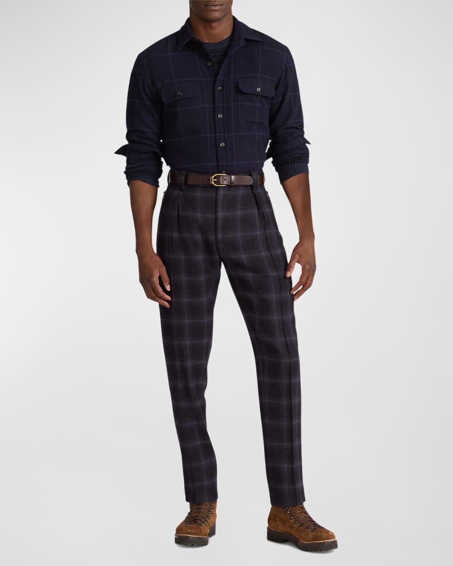 

Мужская фланелевая спортивная рубашка James Cashmere Ralph Lauren Purple Label