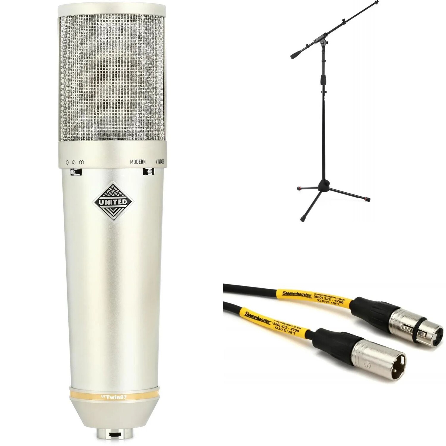 

United Studio Technologies UT Twin87 Двухконтурный конденсаторный микрофон с большой диафрагмой, подставкой и кабелем