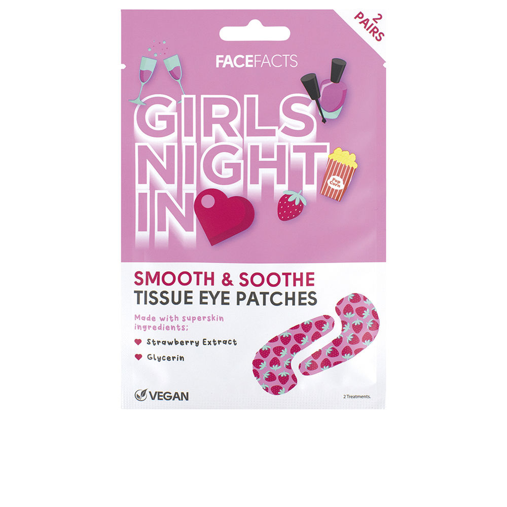 Маска для лица Girls night in tissue eye patches Face facts, 2 шт патчи для лица grace face патчи тканевые для глаз с ретинолом от отеков и мешков