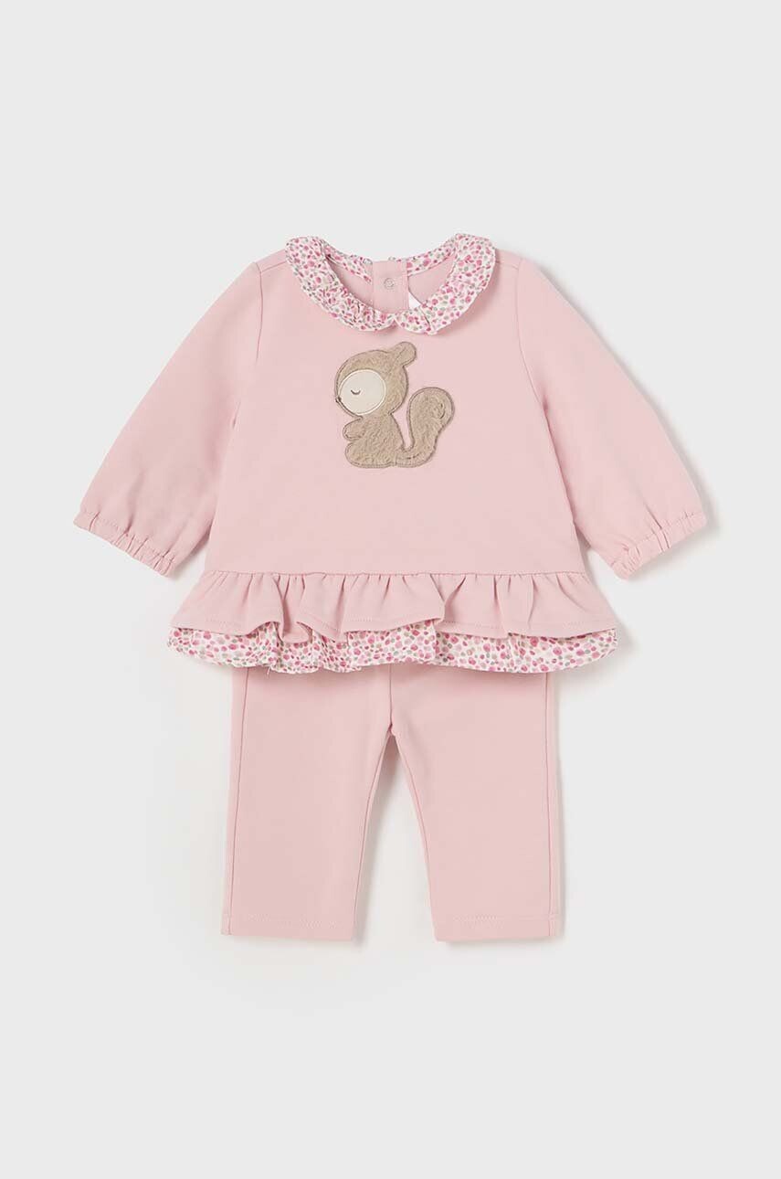 

Хлопковый костюм для новорожденных Mayoral Newborn, розовый