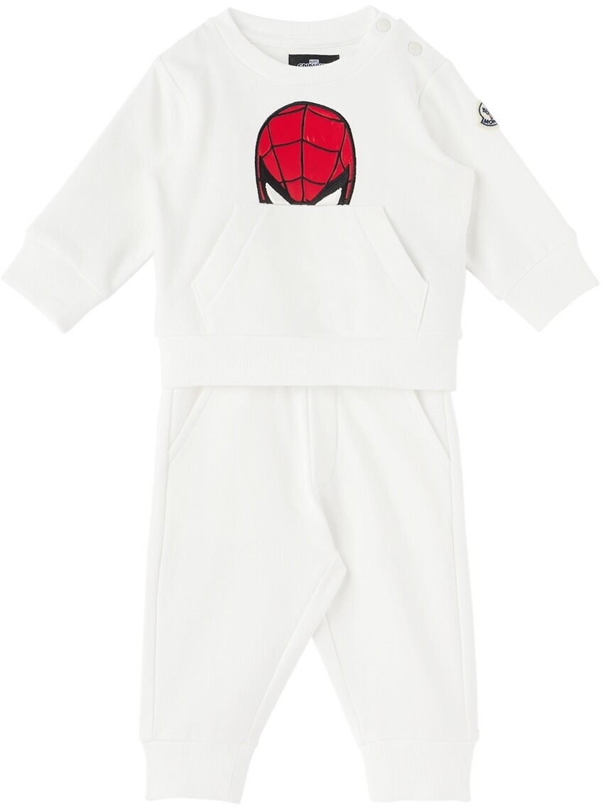 

Белый комплект из толстовки и брюк для отдыха Baby White Spider-Man Белый Moncler Enfant
