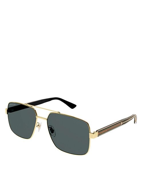 

Солнцезащитные очки Wirecore Navigator, 60 мм Gucci, цвет Gold