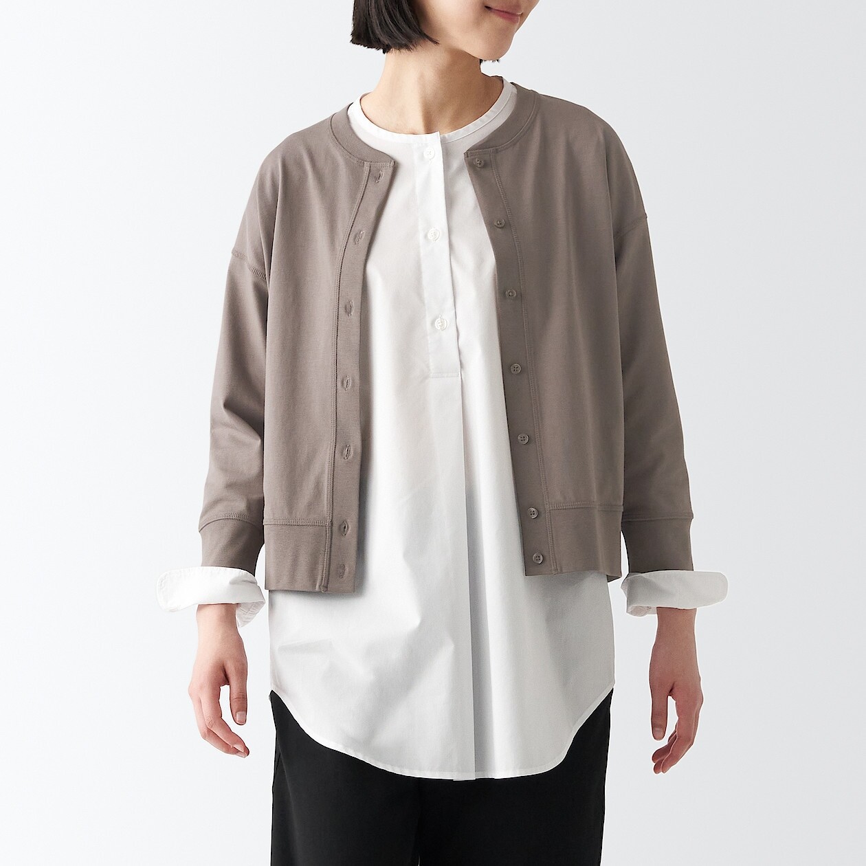 

Кардиган из джерси с УФ-разрезом MUJI, серовато-коричневый