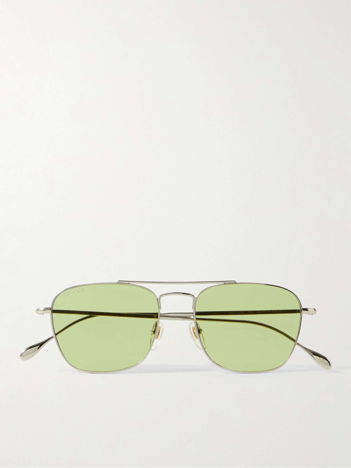 

Серебристые солнцезащитные очки-авиаторы GUCCI EYEWEAR, серебро