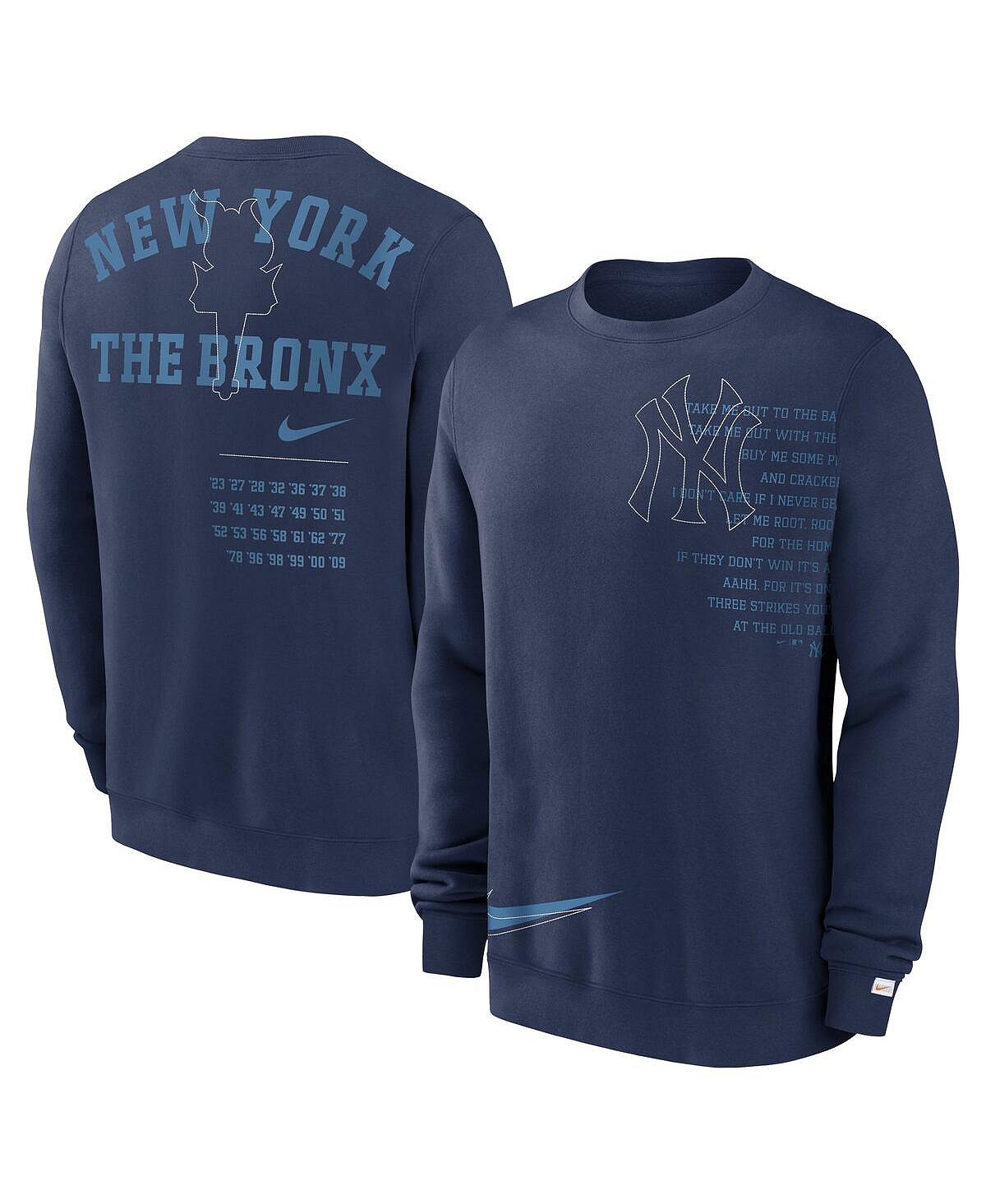 Мужской флисовый пуловер темно-синего цвета New York Yankees Statement Ball Game, толстовка Nike шапка нью йорк янкиз