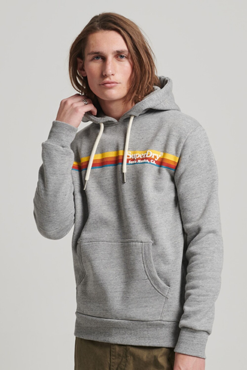

Винтажная толстовка с капюшоном Superdry, серый