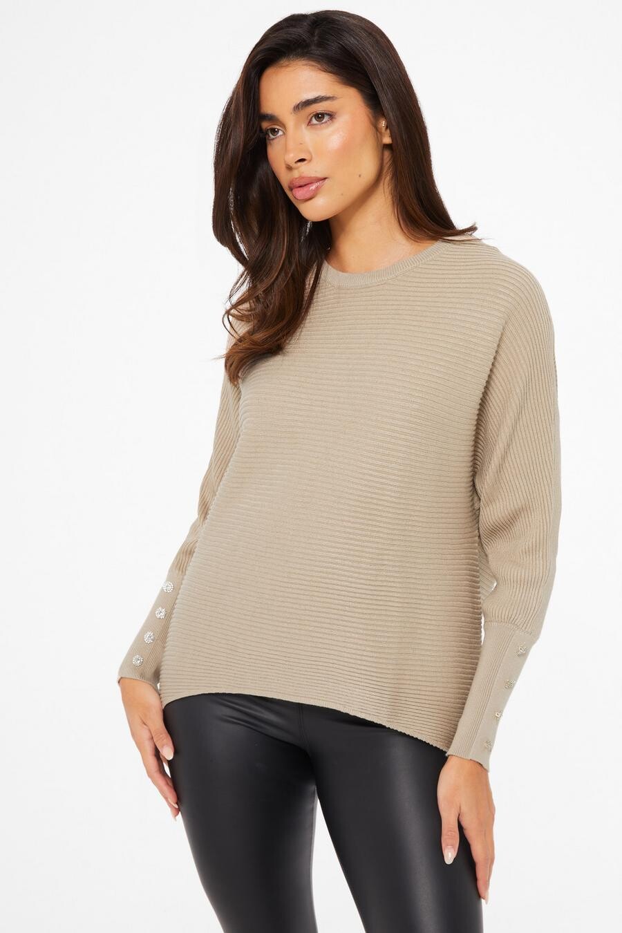 

Джемпер Stone Light Knit на пуговицах QUIZ Clothing