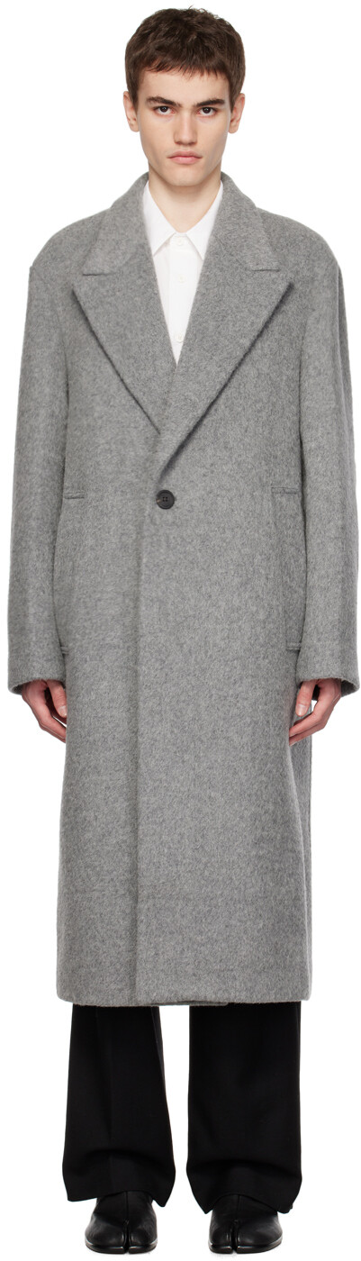 

Серое пальто с начесом Solid Homme, Серый