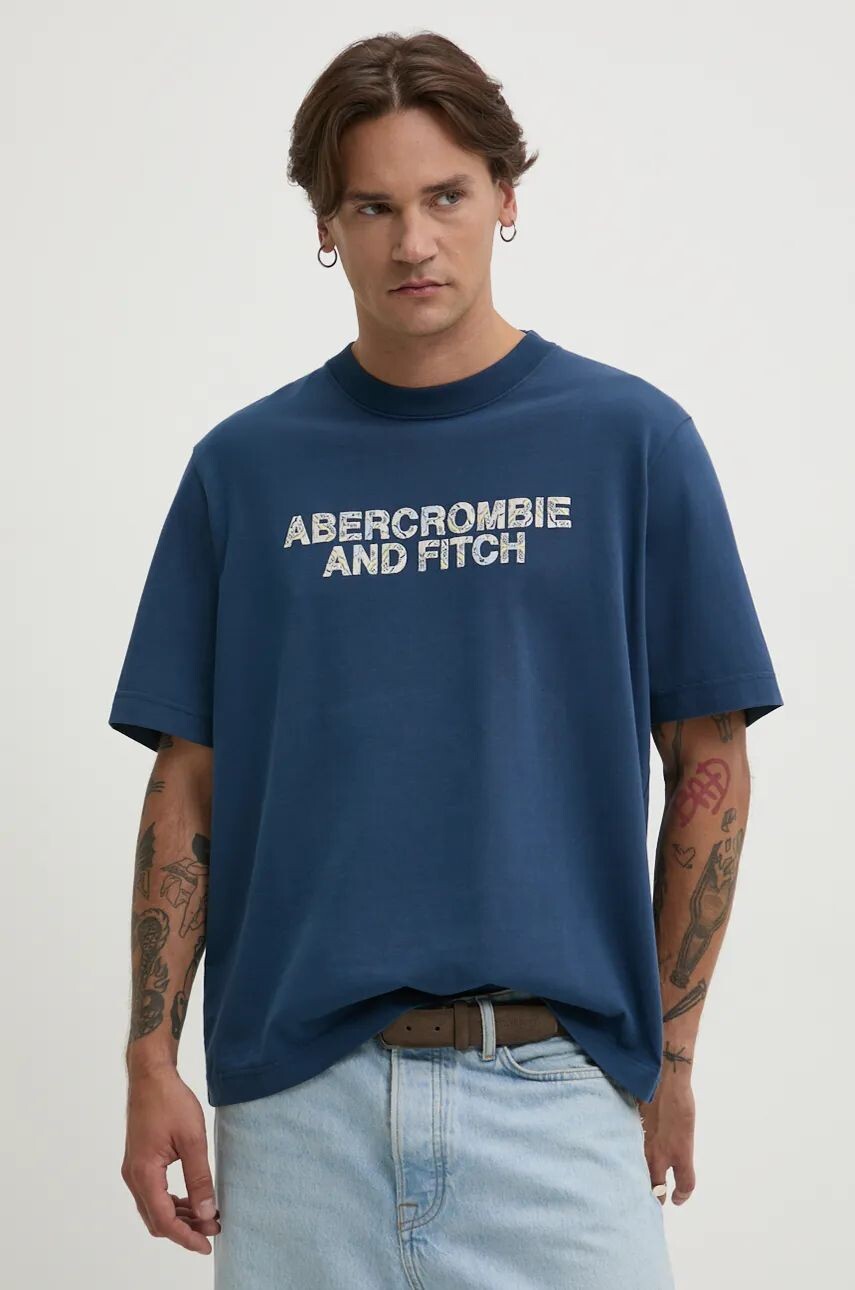 

Хлопковая футболка Abercrombie & Fitch, синий