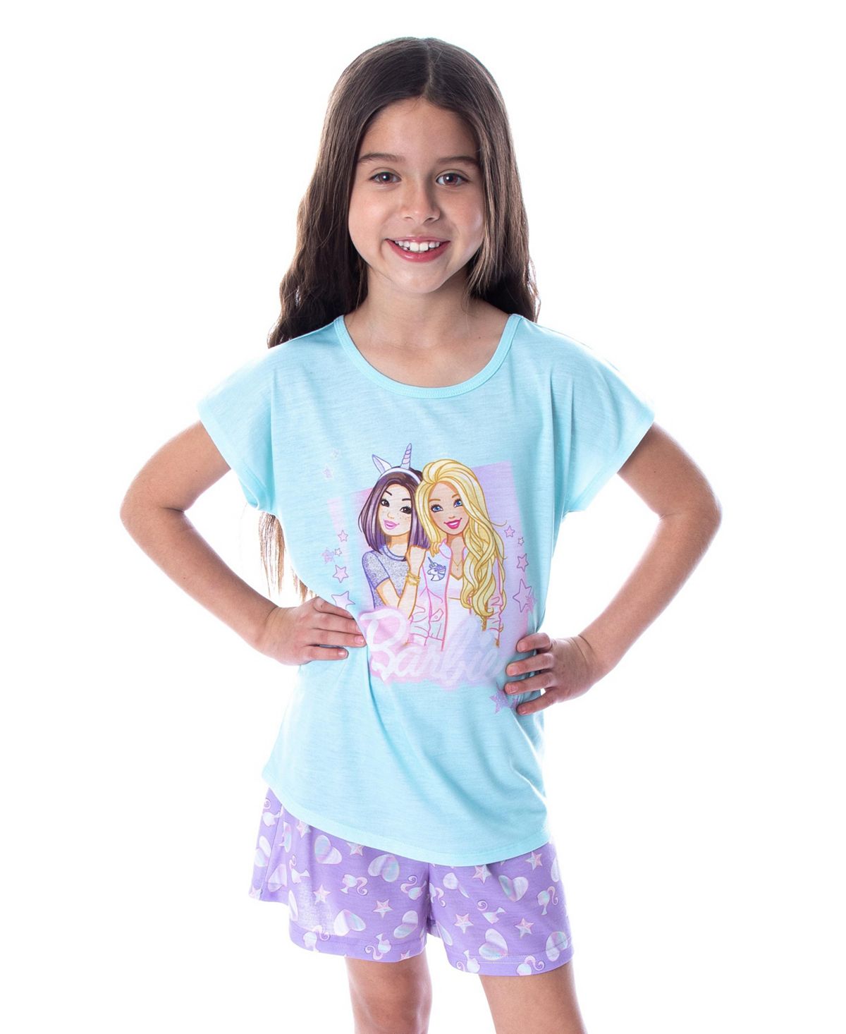 Детский пижамный комплект из 2 предметов для маленьких девочек с единорогом Love Kids Barbie