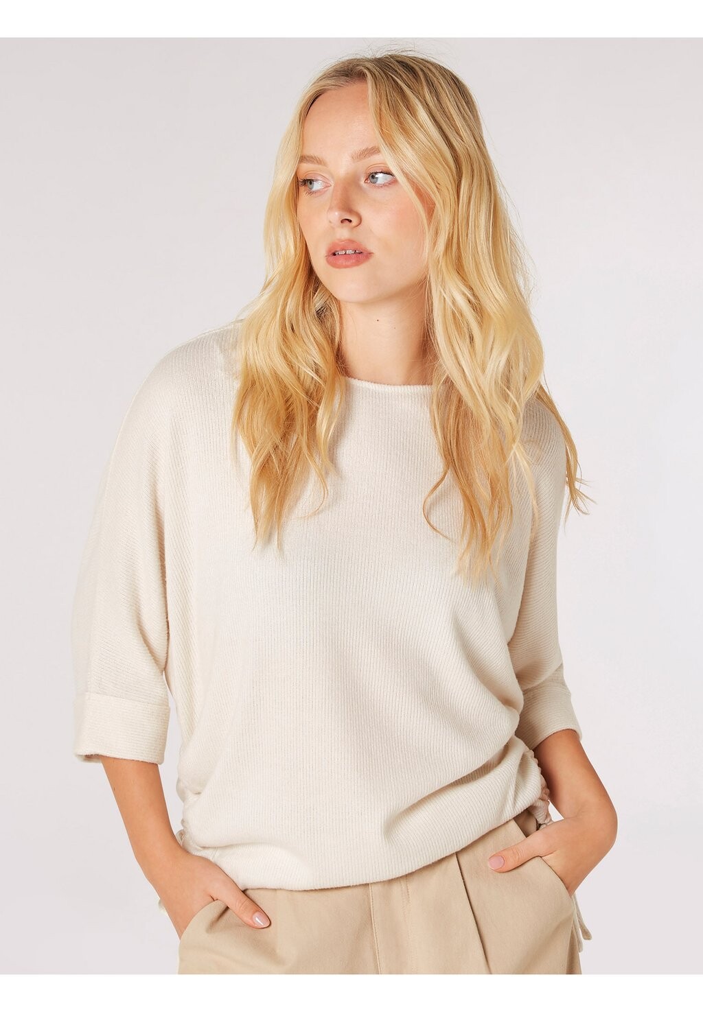 

Футболка с длинными рукавами Bat Drawstring Apricot, цвет stone