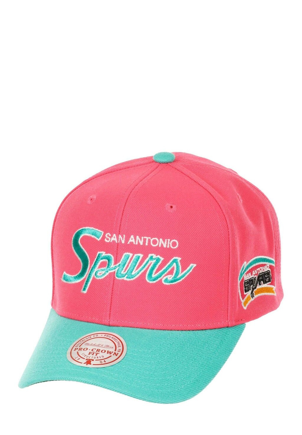 

Бейсболка SAN ANTONIO SPURS NBA TEAM SCRIPT VERSTELLBARE GEBOGENE SNAPBACK Mitchell & Ness, цвет turquoise