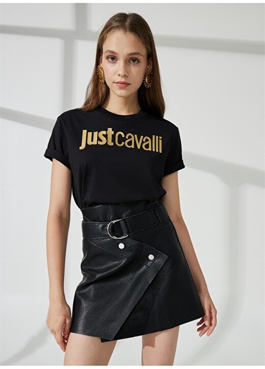 

Футболка Bisiklet Yaka Baskılı Siyah Kadın Just Cavalli