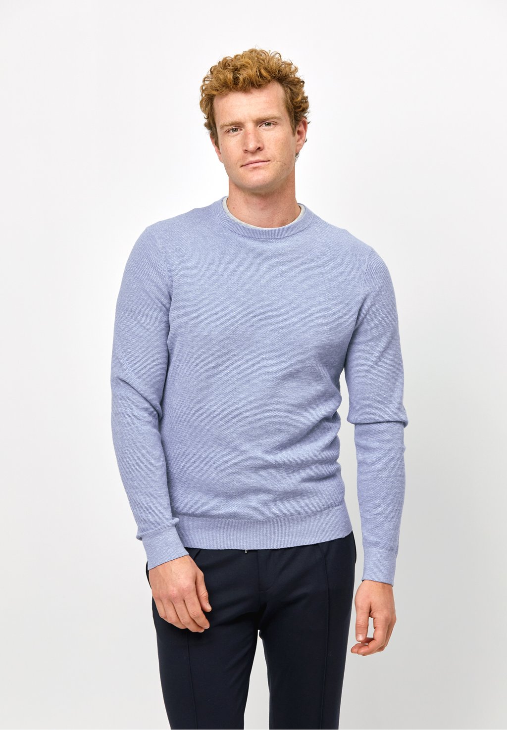 Свитер Crew Neck PROFUOMO, цвет light blue вязаный свитер crew neck profuomo цвет grey