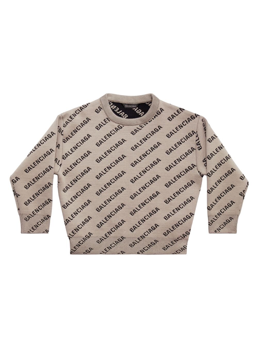 

Мини-свитер с логотипом Little Kid's и Kid's Mini Allover Balenciaga, бежевый