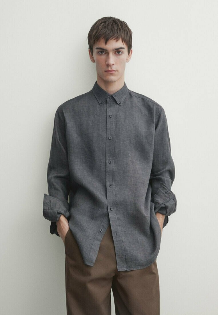 

Рубашка Massimo Dutti, цвет dark grey