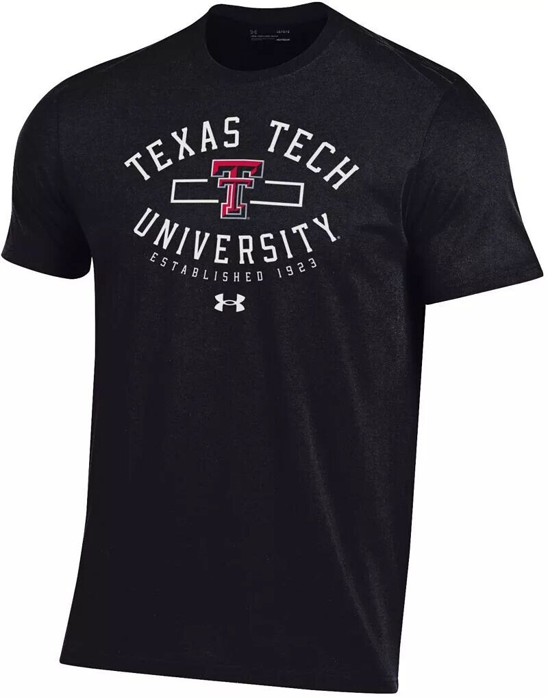 

Мужская черная хлопковая футболка Under Armour Texas Tech Red Raiders