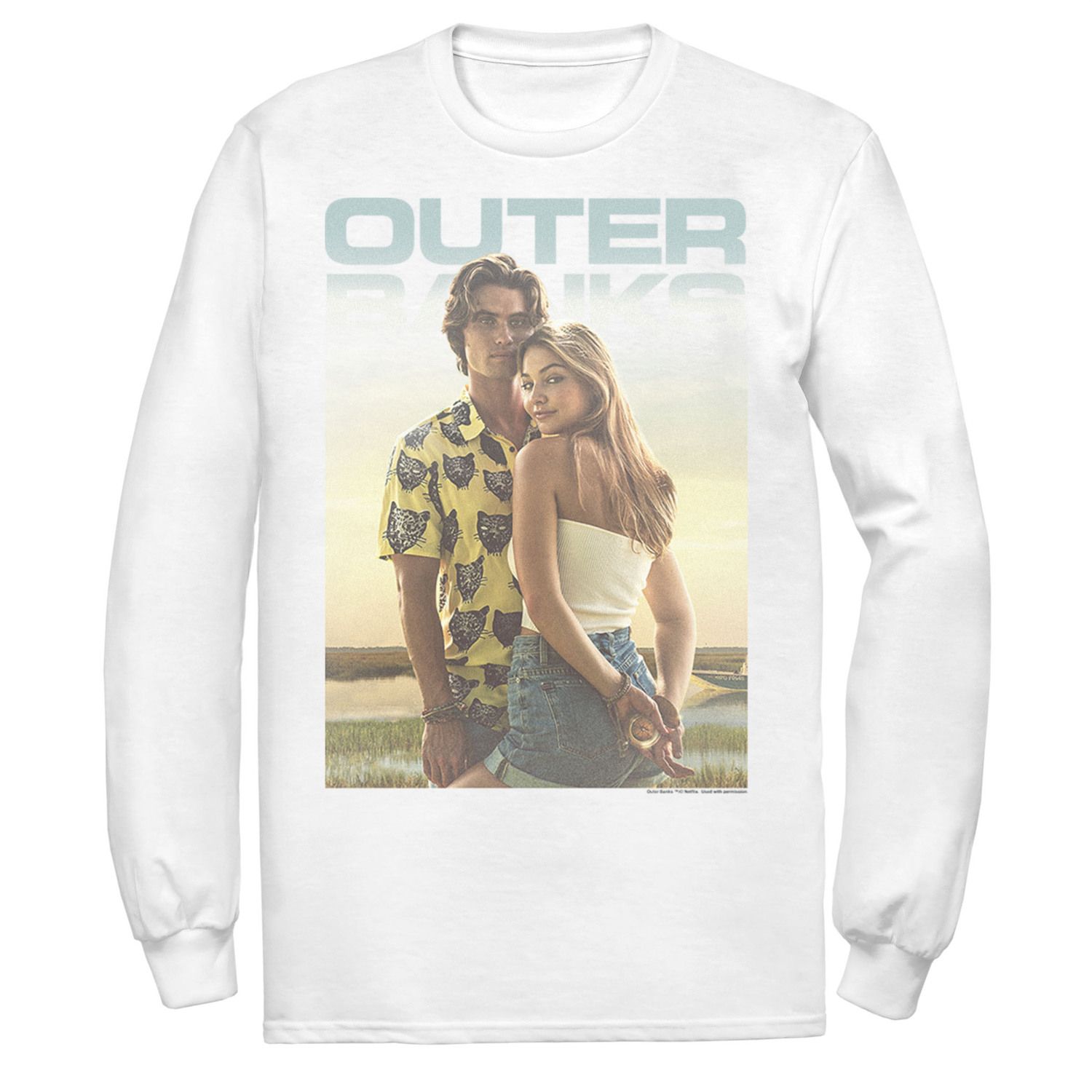 Мужская футболка Outer Banks John B and Sarah с плакатом Licensed Character