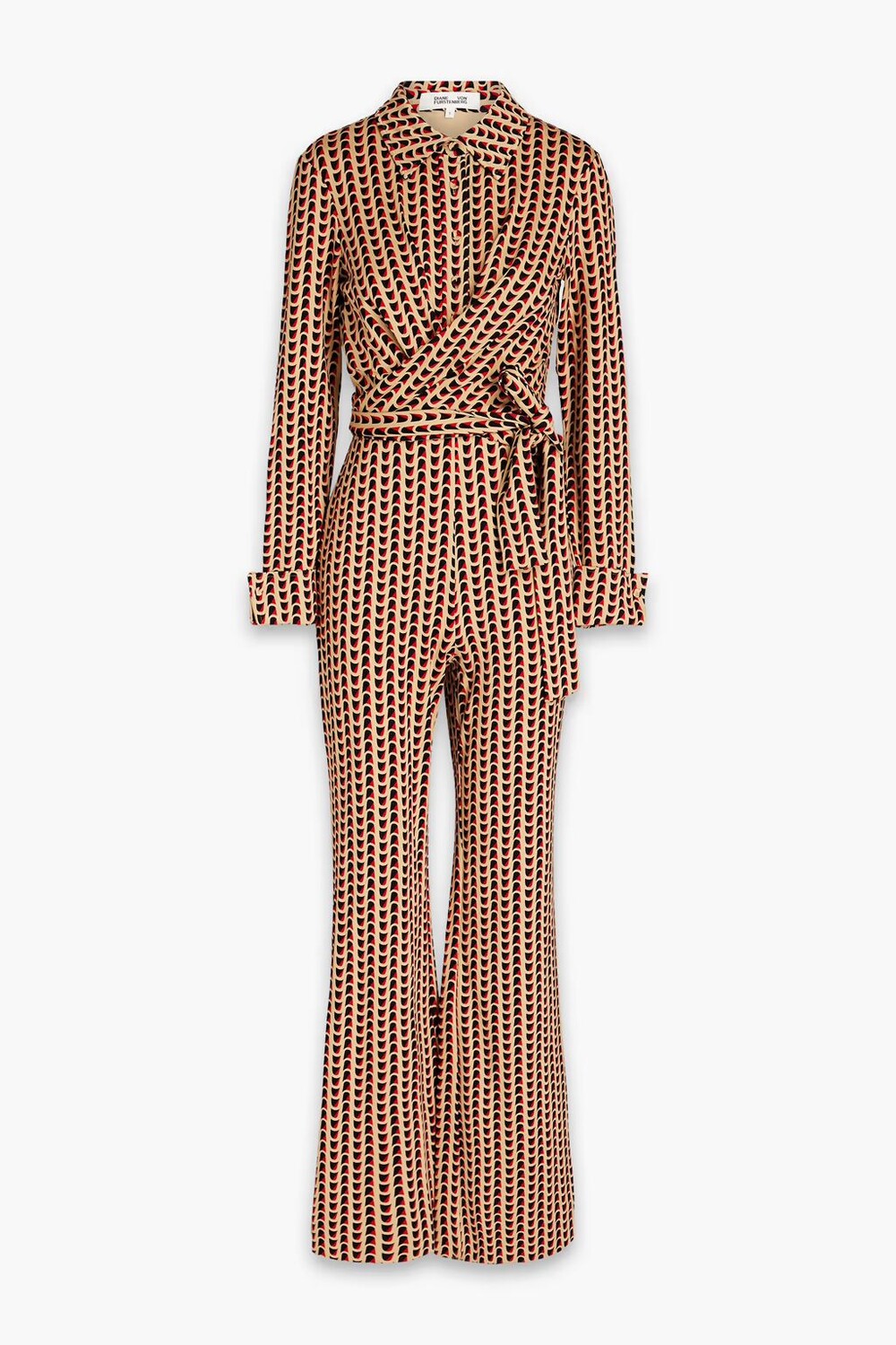 

Комбинезон Michele из джерси с поясом и принтом Diane Von Furstenberg, бежевый