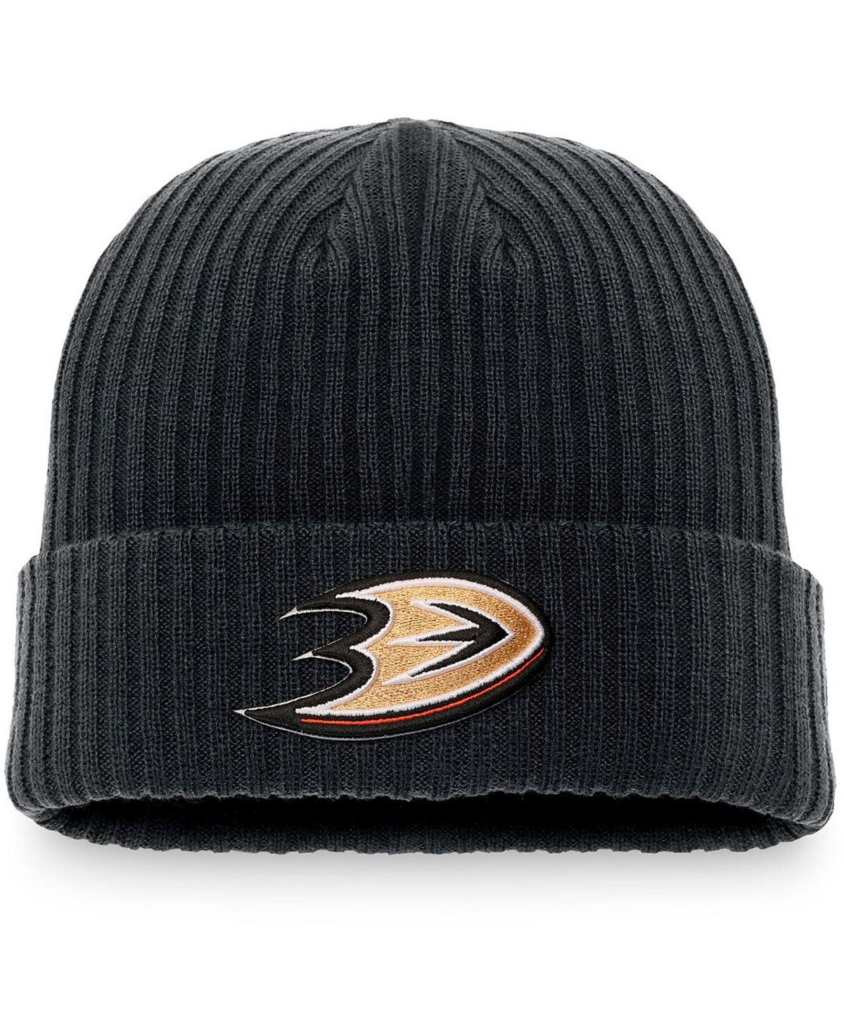 

Мужская черная вязаная шапка с манжетами и логотипом Anaheim Ducks Core Primary Fanatics