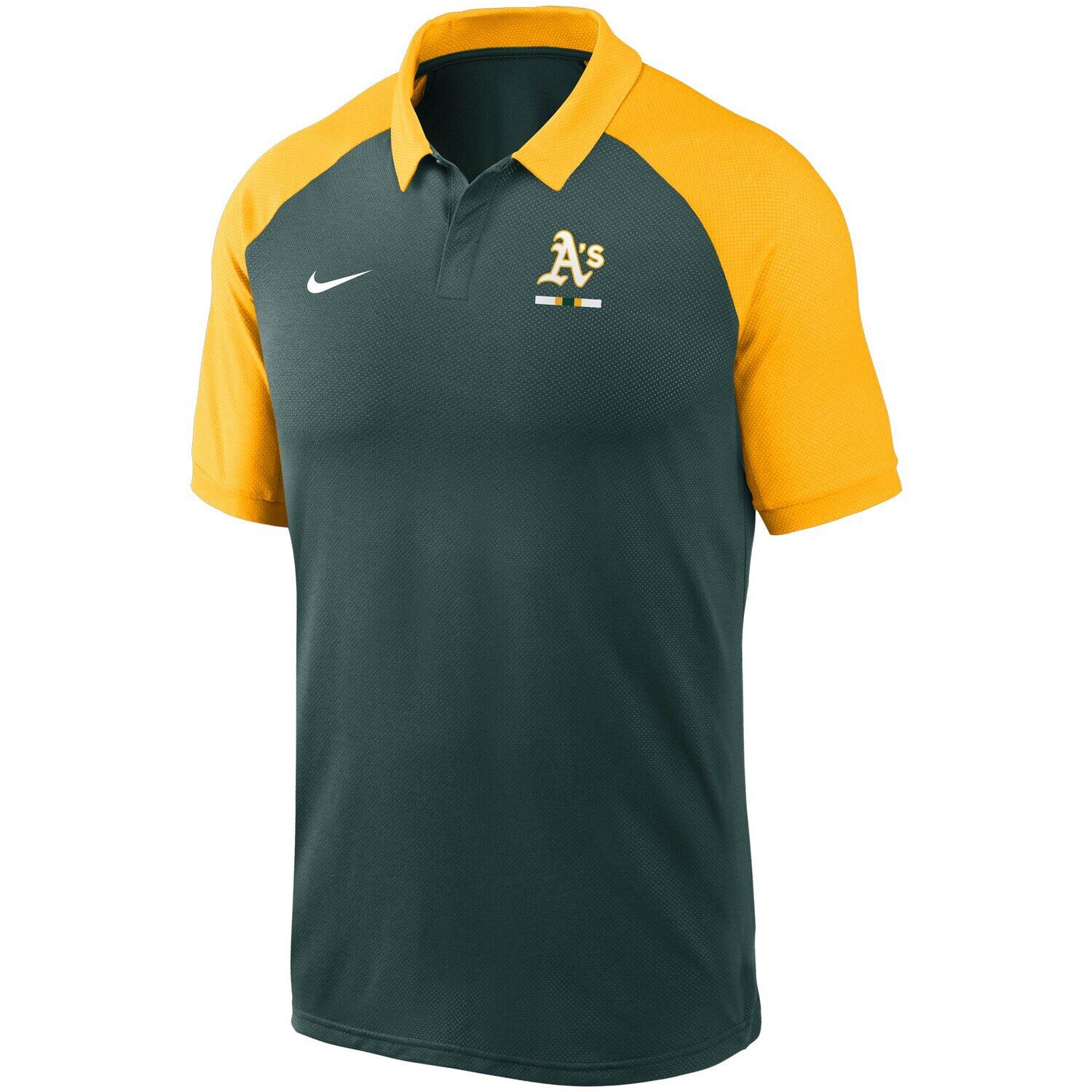 

Мужская рубашка-поло Nike Green Oakland Athletics Legacy Tri-Blend Raglan Performance