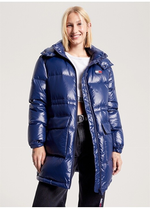 

Темно-синее женское пальто Tommy Jeans, Синий