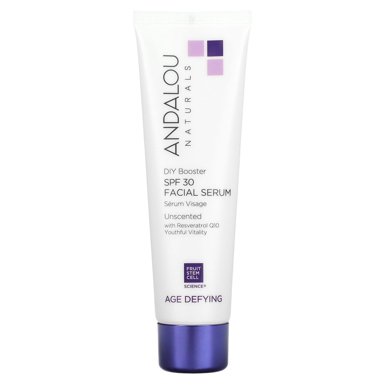 

Сыворотка для лица, SPF 30, антивозрастная, без запаха, 38 мл (2 жидк. унции), Andalou Naturals